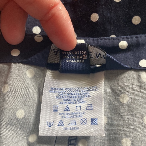 LANDS' END A-Line Polka Dot Knee Length Skirt - Picture 8 of 8